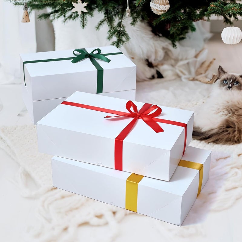 YANGTE 24 Premium Gift Boxes with Lids for Presents, Extra Large White Boxes for Wrapping Gifts, 4-inch Deep Clothing Gift Boxes for Robe, Sweater, Shirt and Christams Gift - Image 5